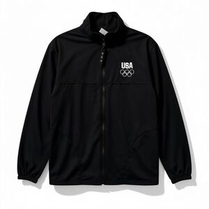 Vintage USA Olympic Committee USOC Team Track Jacket M Black Retro 1996 Atlanta